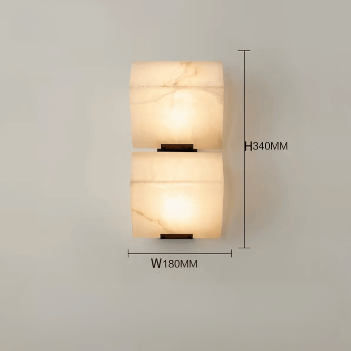 Modern Minimalist Pyramid Natural Alabaster Wall Sconce