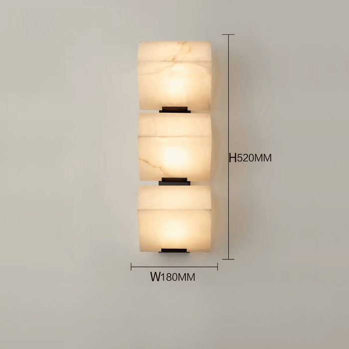 Modern Minimalist Pyramid Natural Alabaster Wall Sconce