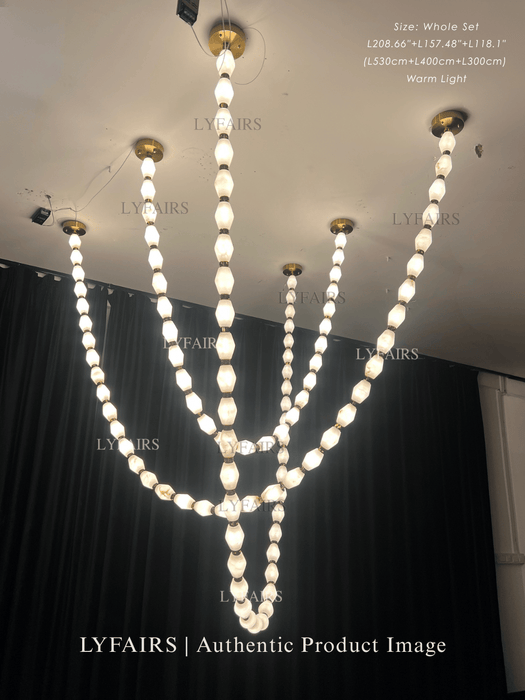 Modern Necklace Alabaster Cluster Chandelier