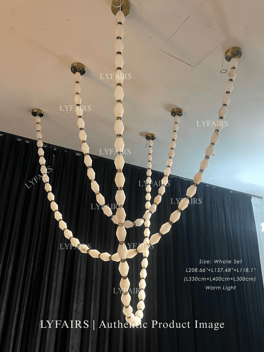 Modern Necklace Alabaster Cluster Chandelier