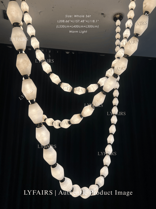 Modern Necklace Alabaster Cluster Chandelier