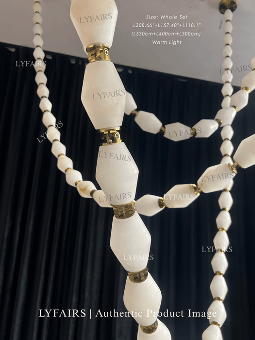 Modern Necklace Alabaster Cluster Chandelier