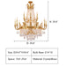 1 layer: D39.4*H39.4" Large Oversized Luxury Golden Metal Brass  Candle Crystal Tassel Chandelier  For High-ceiling Staircase/Entryway/Hallway/Living/Meeting Room