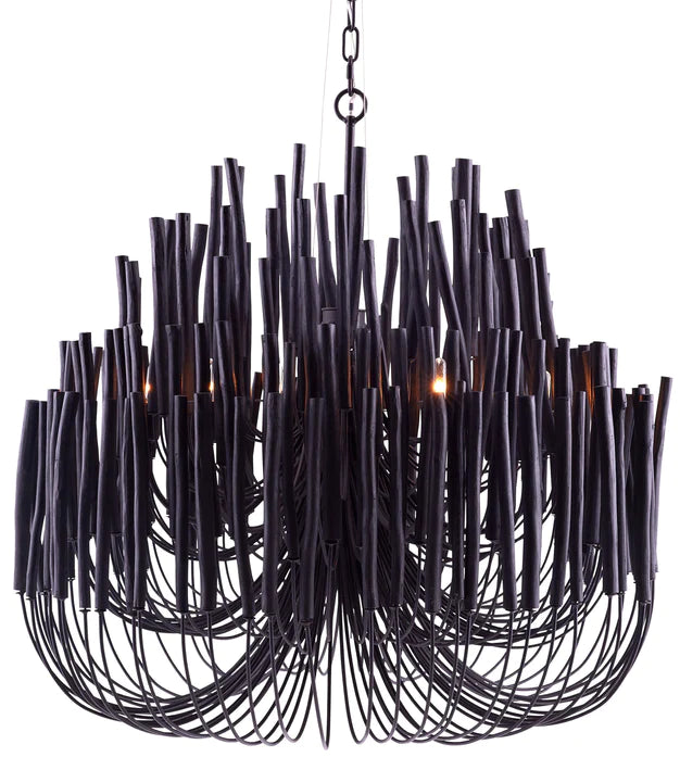 Modern Art Design Lámpara de araña de modelado de ramas moderna de 5/6 luces en blanco/negro