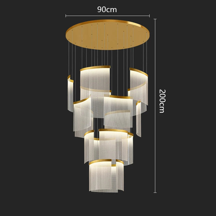 Modern Luxe Translucent Tiered Acrylic Chandelier for High Ceilings