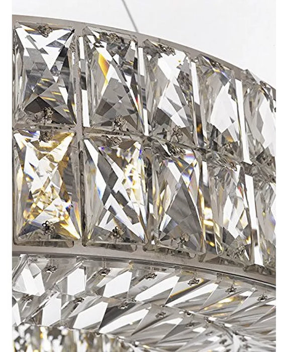 Lampadario a sospensione con anello di cristallo decorativo per soggiorno, lampada a sospensione rotonda di lusso con finitura dorata
