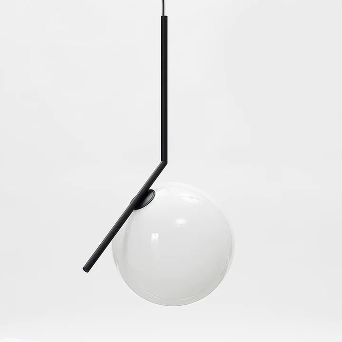 Iluminación colgante de vidrio blanco con forma de globo de un solo cabezal simple