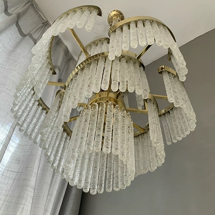 Lampadario in vetro a spirale a più livelli creativo leggero di lusso modello di design per soggiorno / camera da letto / foyer