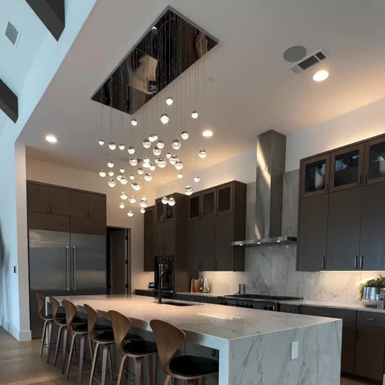 Minimalist Floating Acrylic Ball Chandelier