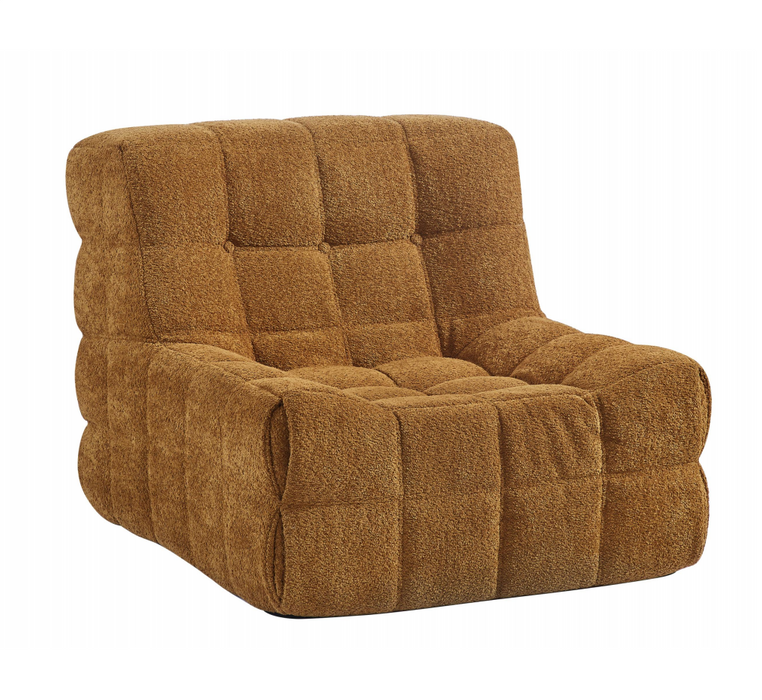 Chenille Caramel Teddy Fluff Fabric Tufted Multicolor Lazy Sofa Chair