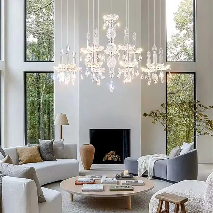 2023 Nuovo francese romantico candela lampadario di cristallo bianco arte moderna luce del pendente creativo per soggiorno/sala da pranzo/camera da letto