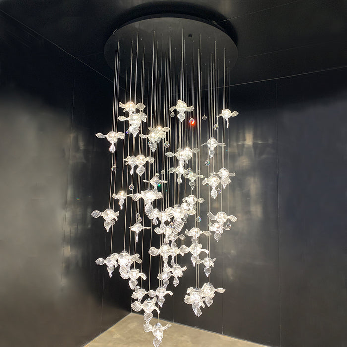 Lampadario di cristallo a elica di nuovo design artistico 2023 per scale/villa/foyer/spazio con soffitto alto
