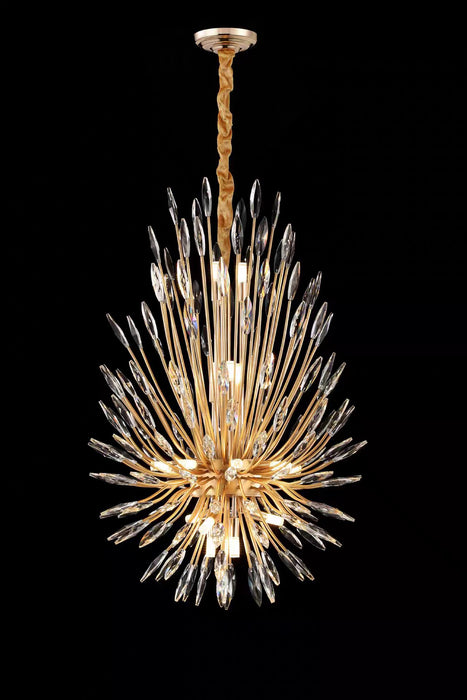 Lampadario di cristallo moderno a forma di bouquet in ferro battuto per soggiorno/sala da pranzo/caffetterie