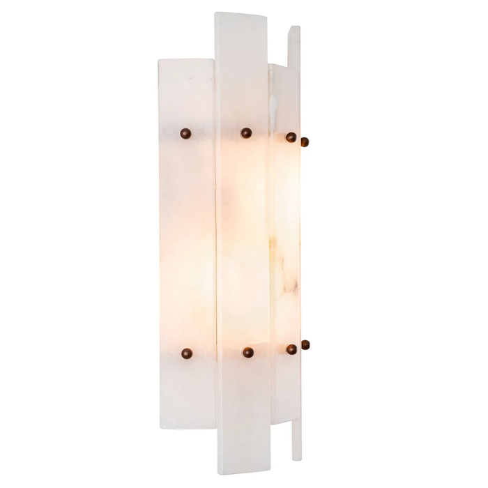 Modern Handcrafted Vertical Strip Alabaster Wall Sconce