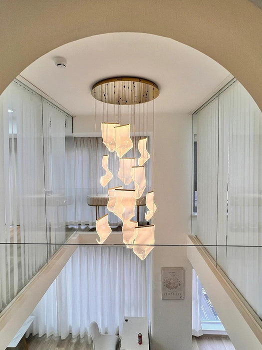 Modern Artistic Multi-tier Acrylic Light Paper LED Chandelier