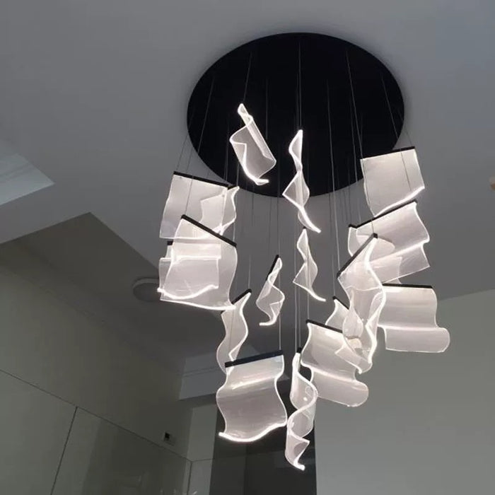 Modern Artistic Multi-tier Acrylic Light Paper LED Chandelier