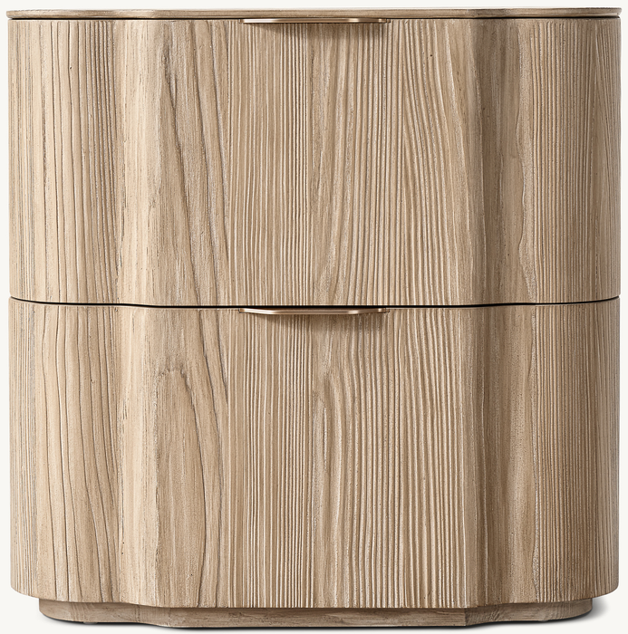 Modern European Organic Curved Bedside Cabinet