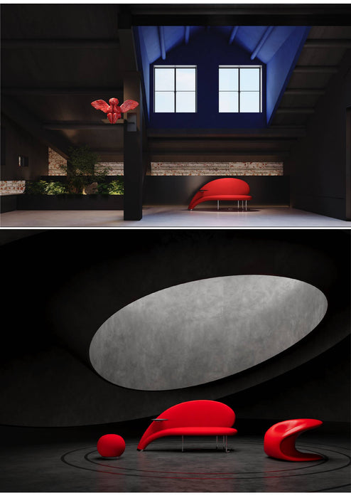 Romantic Sculptural Rose Petal Design Upholstered Sofa Bench