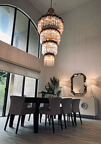 Large Elegant Multi-layers Glam Glass Metal Edging Chandelier for High-ceiling Staircase/Entryway/Living/meeting Room