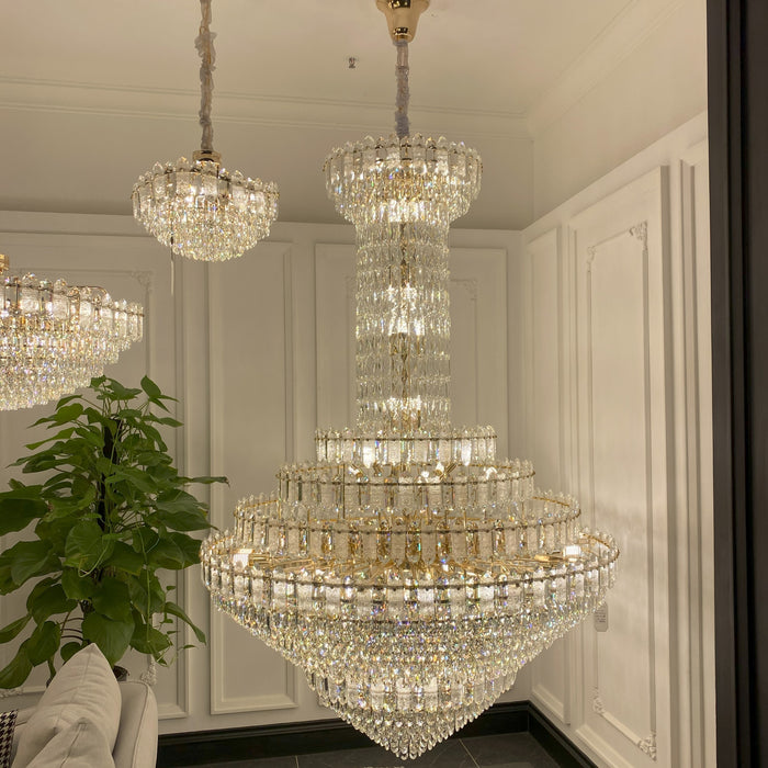 Luxury Extra Large Multi-tiered Crystal Chandelier for Staircase/Foyer/Living Room