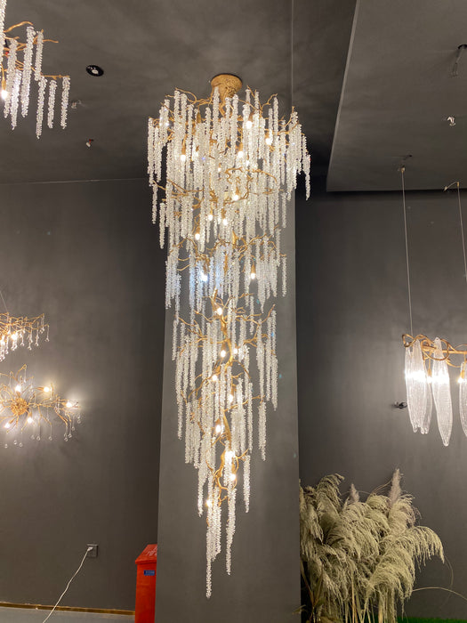 Extra Large Crystal Icicle Tree Branch Chandelier for Staircase/Hallway