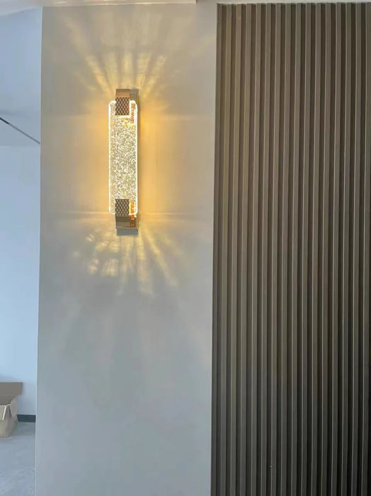 Lampada da parete in vetro trasparente Starburst, moderna e di lusso, di design, per ingresso/sala da pranzo/comodino