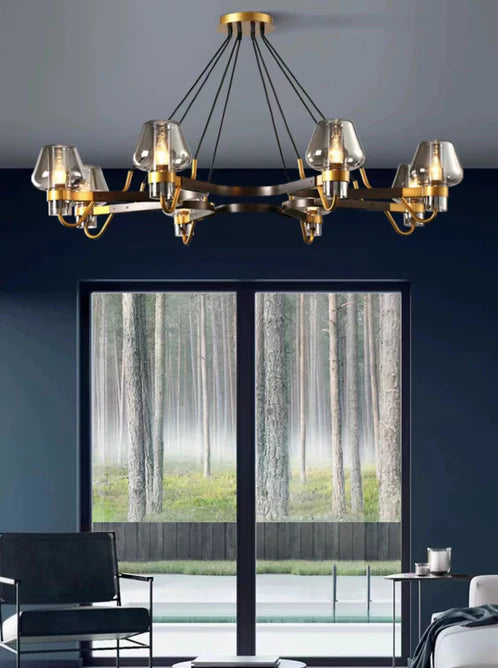Post-modern Light Luxury Full Brass Chandelier for Living Room/Bedroom