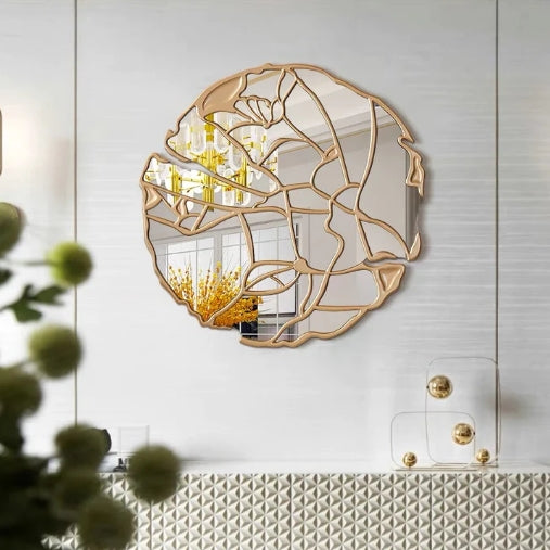 Irregular Gold Leave Vein Wall Decor Mirror Light