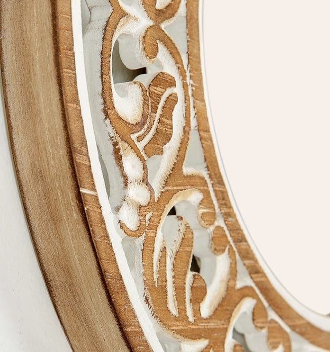Specchio decorativo da parete con intaglio del legno in stile country