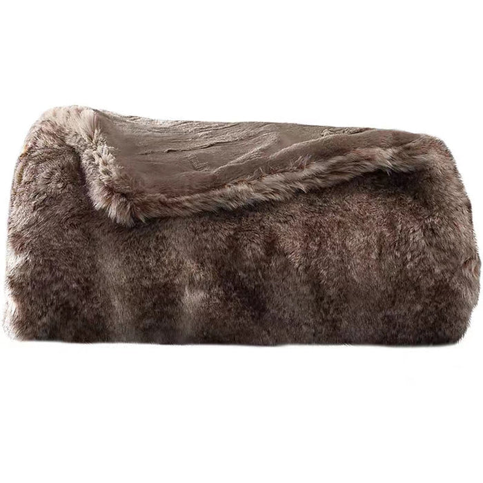 Manta mullida de piel artificial para cama/sofá 