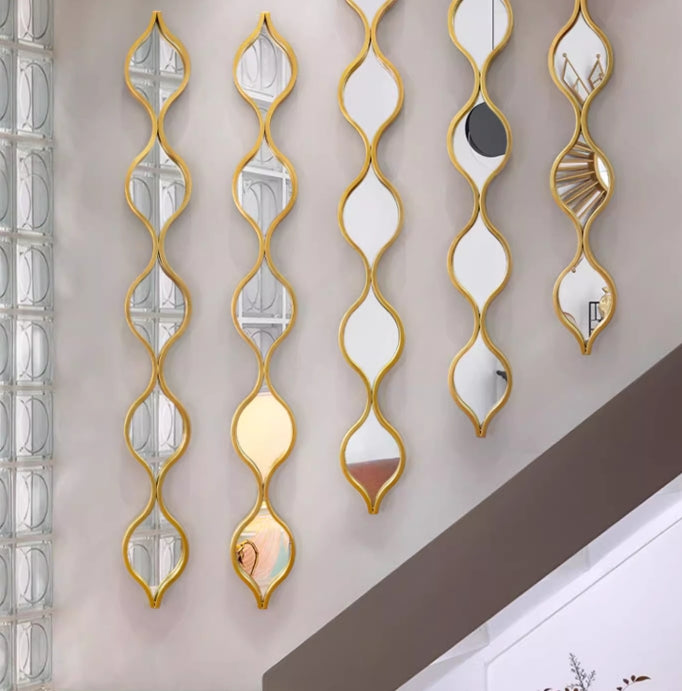 Gold Wave Wall Decor Mirror