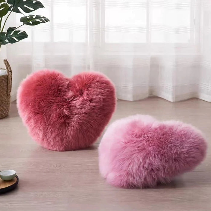 Heart Shape Soft Wool Pillow