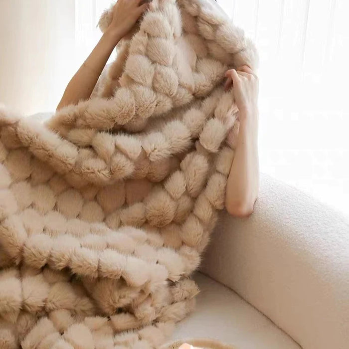 Accogliente coperta soffice e pelosa per letto/divano 