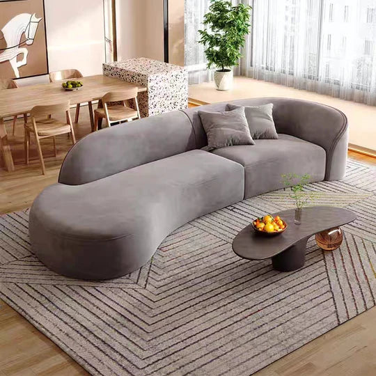 Curved Upholstered Sofa for Living Room