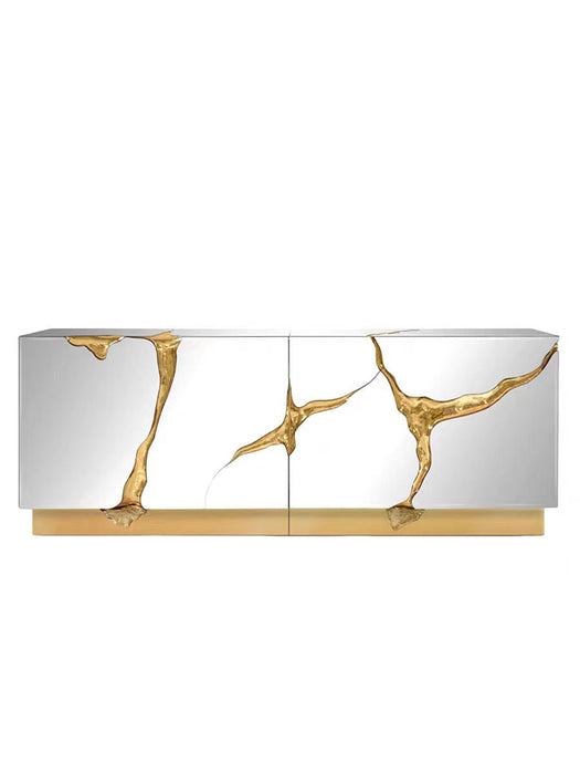 Luxury Gold Sideboard in Chrome/Black Finish for Bathroom/Living Room