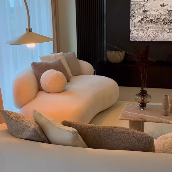 Sofá minimalista para perritos calientes de tela para salón/dormitorio