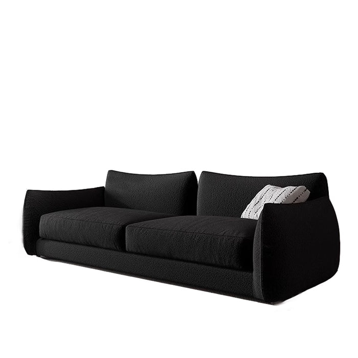Minimalism Retro Black Fabric 2-Seater Sofa Small Space