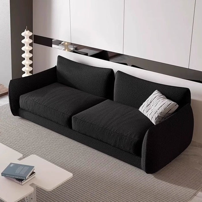 Sofá de 2 plazas de tela negra minimalista Retro Small Space