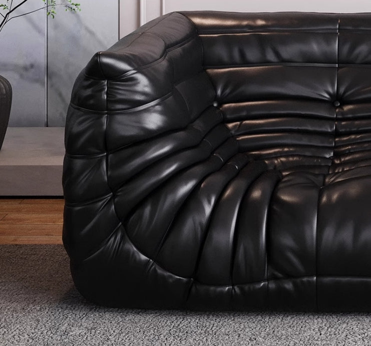 Classic Italian Style Caterpillar Napa Leather Sofa