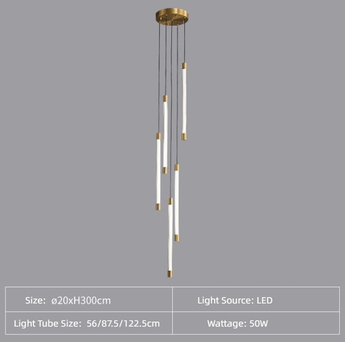 Lámpara de araña flotante con suspensión de sables de luz moderna con sistema 512 para efecto gota de lluvia