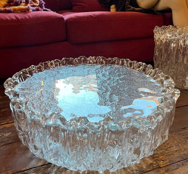 Ripple Resin Fountain Transparent Coffee Table