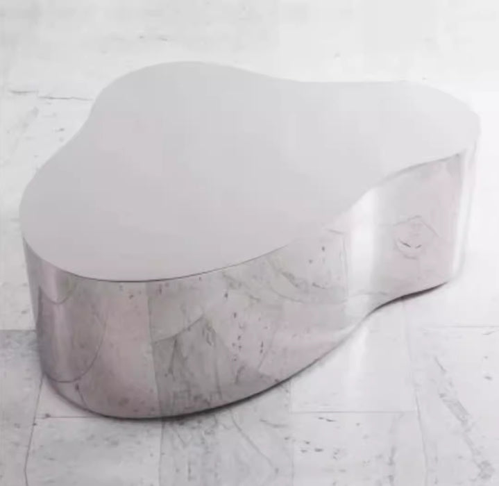 Simple Stainless Steel Minimalist Special Shape Mirror Coffee Table