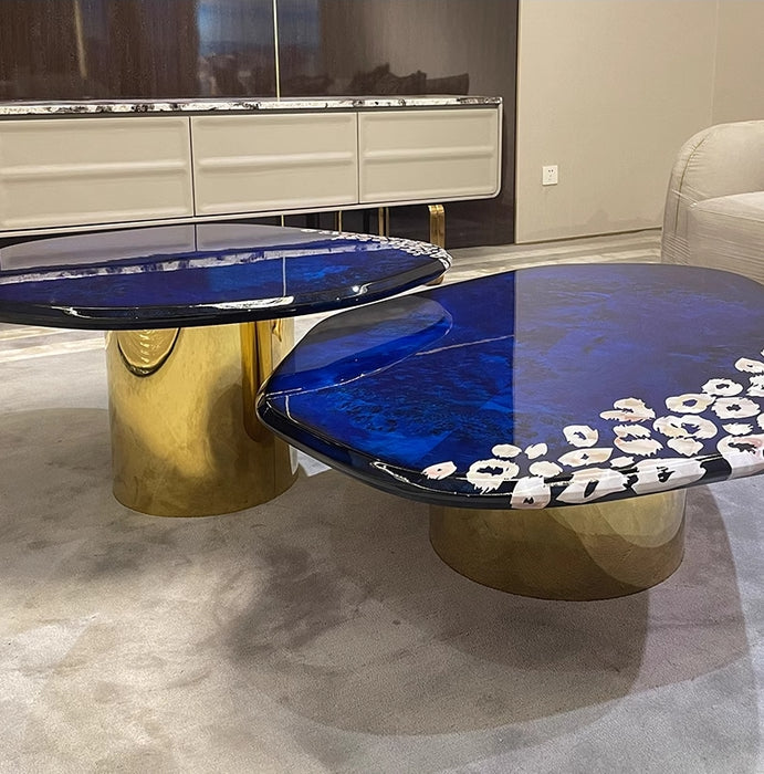 Tavolino da caffè moderno di lusso blu oceano