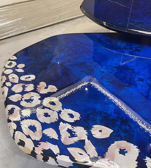Modern Luxury Ocean Blue Coffee Table