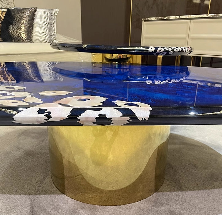 Modern Luxury Ocean Blue Coffee Table