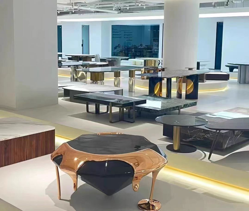 Mesa de centro moderna con forma de diamante de estilo con color personalizado