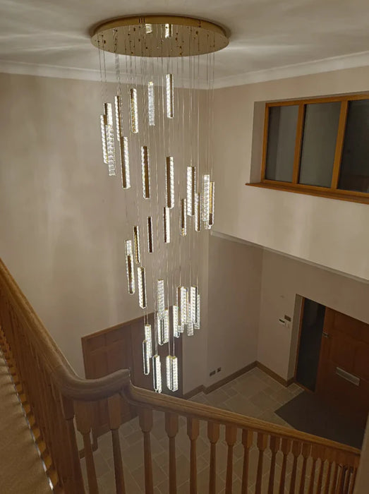 Extra Large Modern Spiral Crystal Ceiling Light Decoration for Staircase/ High Ceiling Living Room/ Hotel Lobby/ Hallway