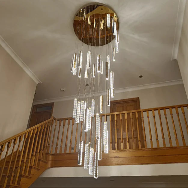 Extra Large Modern Spiral Crystal Ceiling Light Decoration for Staircase/ High Ceiling Living Room/ Hotel Lobby/ Hallway