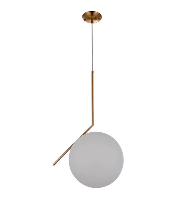 Simple Single Head Globe White Glass Pendant Lighting