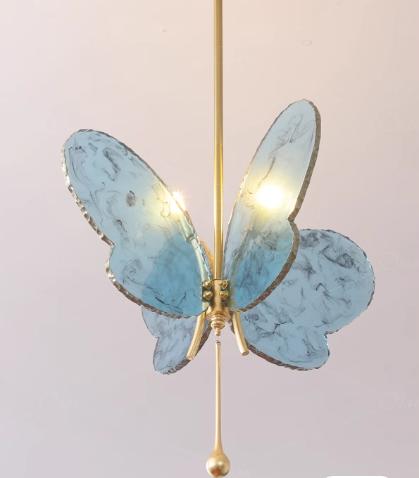 Art Design Colorful Butterfly Glass Pendant for Living Room/Bedroom/Hallway/Entryway